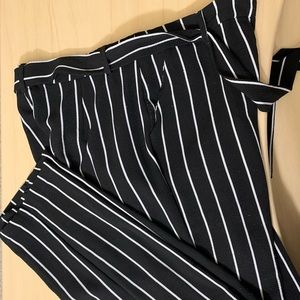 Black & white striped pants